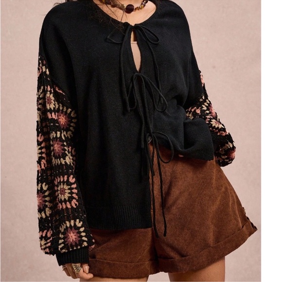 Plus Bohemian Granny Square Crochet Cardigan 1X 2X 3X 4X - Picture 2 of 5